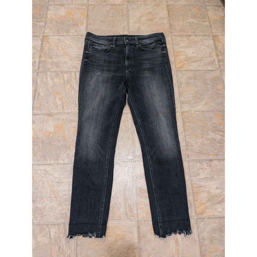 Rag & Bone Women’s Size 31 Black High Rise Ankle Skinny Jeans Raw Hem USA